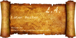 Later Aszter névjegykártya